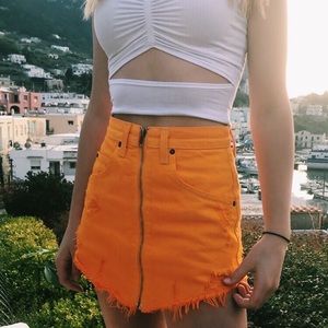 Orange zip up LF skirt